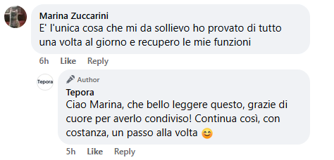 Commento pubblico di Marina Zuccarini su Facebook